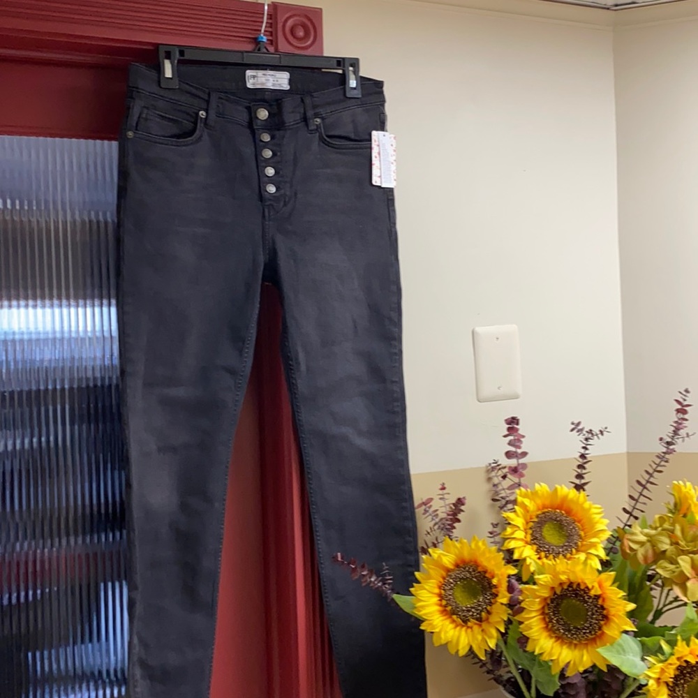 Free People Black Stretch Jeans New With Tags